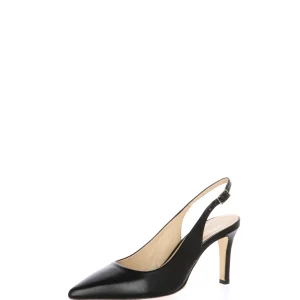 Decolletè aperto al tallone in pelle nera Tiqu