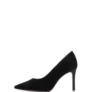 Decolletè a punta in camoscio nero Tamaris