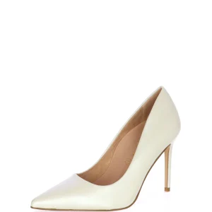 Decolletè bianco perla in pelle Tamaris