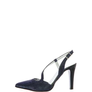 Decolletè cerimonia in tessuto glitter blu o argento Vernissage