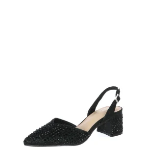 Decolletè elegante glitter e strass tacco quadrato Menbur