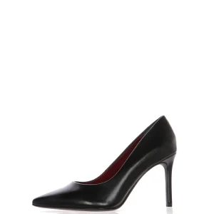 Decolletè in pelle nera con tacco sottile Tamaris