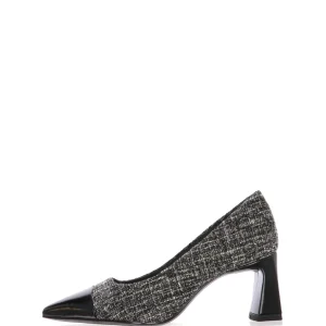 Decolletè in tessuto con punta in pelle Tamaris