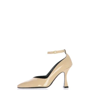 Decolletè in vernice con braccialino nude e nero Melluso.