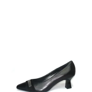 Decolletè pelle nera tacco rocchetto Soffice Sogno