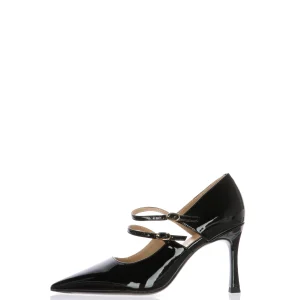 Decolletè vernice nero con fibiette CafèNoir