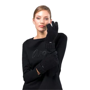 Guanti in maglia neri Anekke