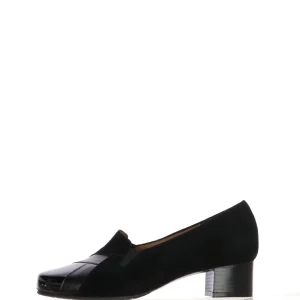 Mocassino nero classico con tacco basso Soffice Sogno