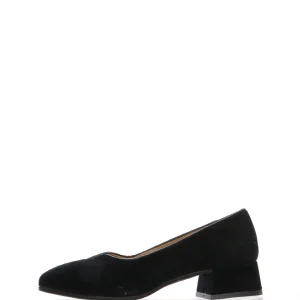 Decolletè in camoscio nero con tacco basso Soffice Sogno