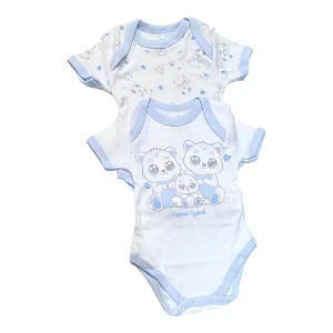 Nazareno Gabrielli Bi-Pack Due Body Intimi 100% Cotone Mezza Manica Da Neonato