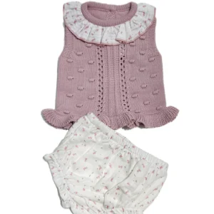 Completo Neonata in Filo Giro Manica con Coulotte