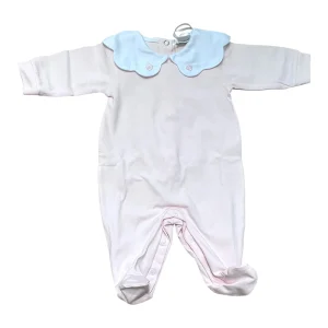 Klaiadì Tutina Cotone in Jersey Colletto in Piquet Con Ricamo Nodino Da Corredino