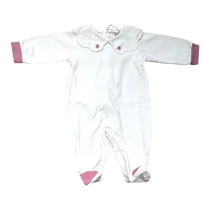 Klaiadì Tutina Cotone in Jersey Colletto in Piquet Con Ricamo Nodino Da Corredino