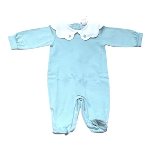 Klaiadì Tutina Cotone in Jersey Colletto in Piquet Con Ricamo Nodino Da Corredino