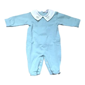 Klaiadì Tutina Cotone in Jersey Colletto in Piquet Con Ricamo Cavalluccio a Dondolo