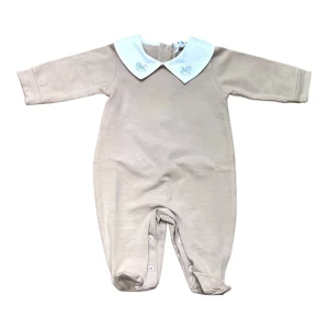 Klaiadì Tutina Cotone in Jersey Colletto in Piquet Con Ricamo Cavalluccio a Dondolo