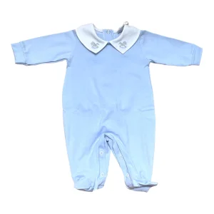 Klaiadì Tutina Cotone in Jersey Colletto in Piquet Con Ricamo Cavalluccio a Dondolo