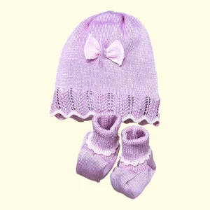 Prime Emozione Completo Nascita in Filo Cappellino e Scarpine