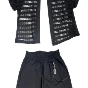 Completo Tre Pezzi Camicia in Filo Canotta Bermuda