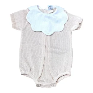 Pappa e Latte Pagliaccetto in Filo Personalizzabile Beige