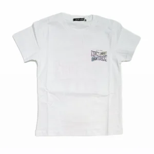 T-Shirt NYC da Bambini con Stampa Avanti e Retro 95% Cotone 5 % Elastan