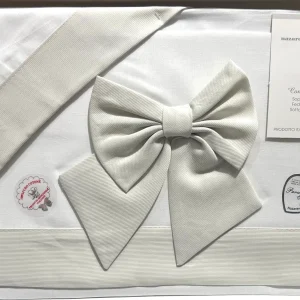 Nazareno Coordinato Carrozzina lenzuola Fiocco 100% Cotone