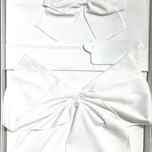 Pappa e Latte Coordinato Lenzuola e Copertina Con Fiocco in Puro Cotone Carrozzina misura 90x120