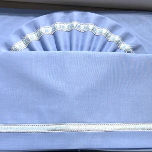 Pappa e Latte Coordinato Lenzuola Carrozzina in Puro Cotone Senza Ricamo Con Passanastro in Raso