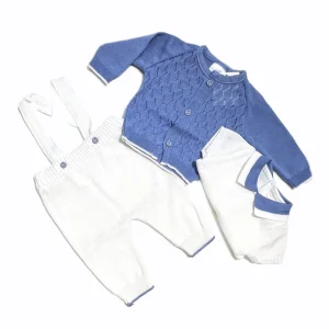 Prime Emozioni Completo Tre Pezzi in Filo Neonato