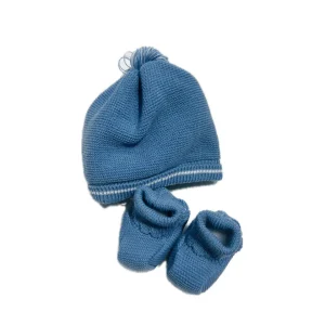 Pappa & Latte Cappellino e Scarpine Nascita in Lana Prima Uscita