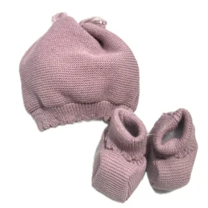 Pappa & Latte Cappellino e Scarpine Nascita in Lana Prima Uscita