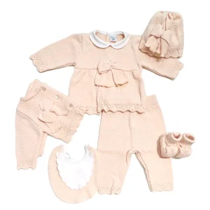 Pappa e Latte Tutina Due Pezzi con Fiocco in Lana