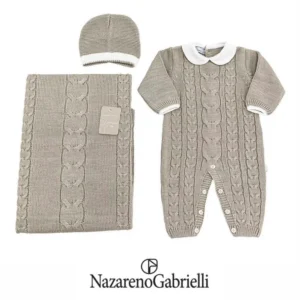 Nazareno Gabrielli Set Nascita in Lana Tre Pezzi