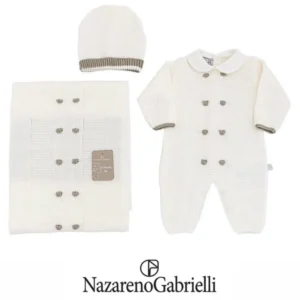Nazareno Gabrielli Set Nascita in Lana Tre Pezzi