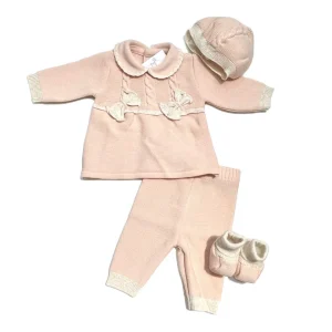 Prime Emozioni Completo in Lana Con Fiocchi