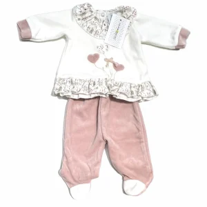 La Margherita Completo Due Pezzi in Ciniglia Neonata