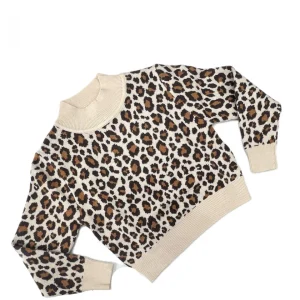 Pullover Crop Animalier Dolcevita Lana Rasata Da Bambina