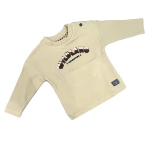 Dirkje Maglia Manica Lunga Da Neonato Caldo Cotone con Scritta in Rilievo