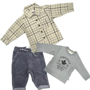 Dirkje Completo Tre Pezzi Neonato Camicia Shirt e Pantalone in Velluto