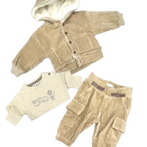 Dirkje Completo Da Neonato in Velluto Tre Pezzi