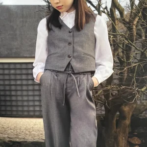 Ativo Completo Panciotto e Pantalone con Doppia Pinces da Bambina