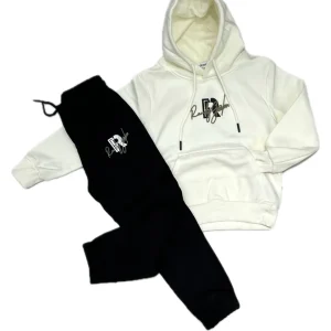 Completo Tuta Ragazzo Felpata Con Cappuccio e Stampa sul Retro