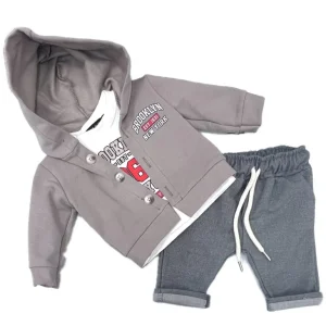 Completo Tre Pezzi New York Da Neonato Invernale Felpa Maglia Pantalaccio