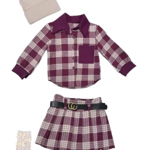 Gonna Quadri in Flanella Da Bambina