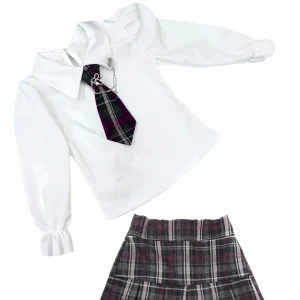 Completo Camicia e Gonna Short con Cravatta Da bambina Invernale