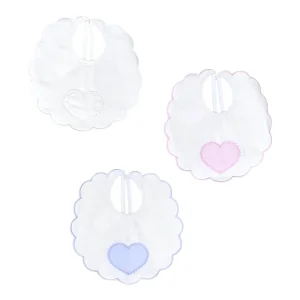 Bavetta Ricamata Cuore da Neonati