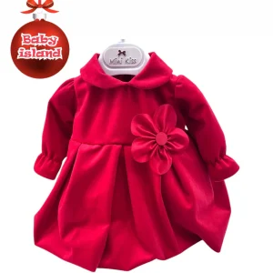 Abitino in Velluto Natalizio Da Neonata