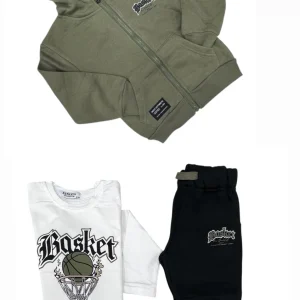 Basket Completo Tuta Felpata Tre Pezzi Da Bambino