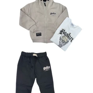 Basket Completo Tuta Felpata Tre Pezzi Da Bambino