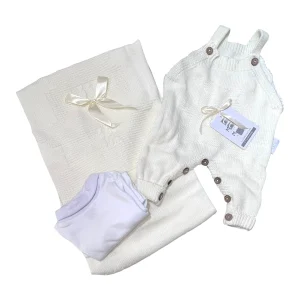 Set 3 Pezzi Salopette Body e Scialle per Neonati